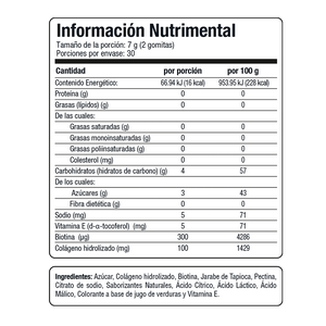 Colágeno + Biotina sabor fresa 60 gomitas