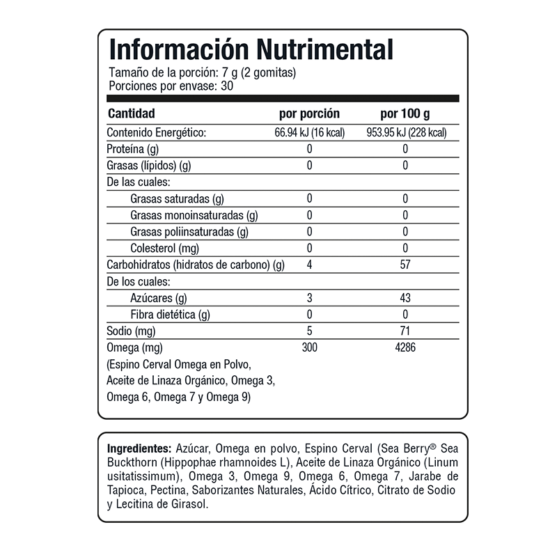 Omega 3 sabor cítricos 60 gomitas