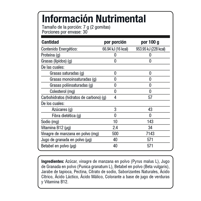 Vinagre de manzana 60 gomitas