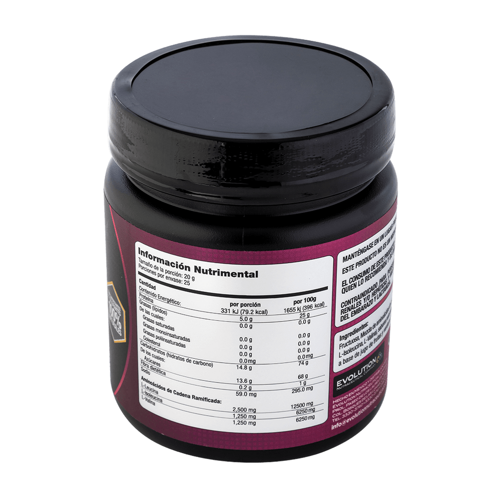 BCAA's aminoácidos Bote 500 gramos evolution