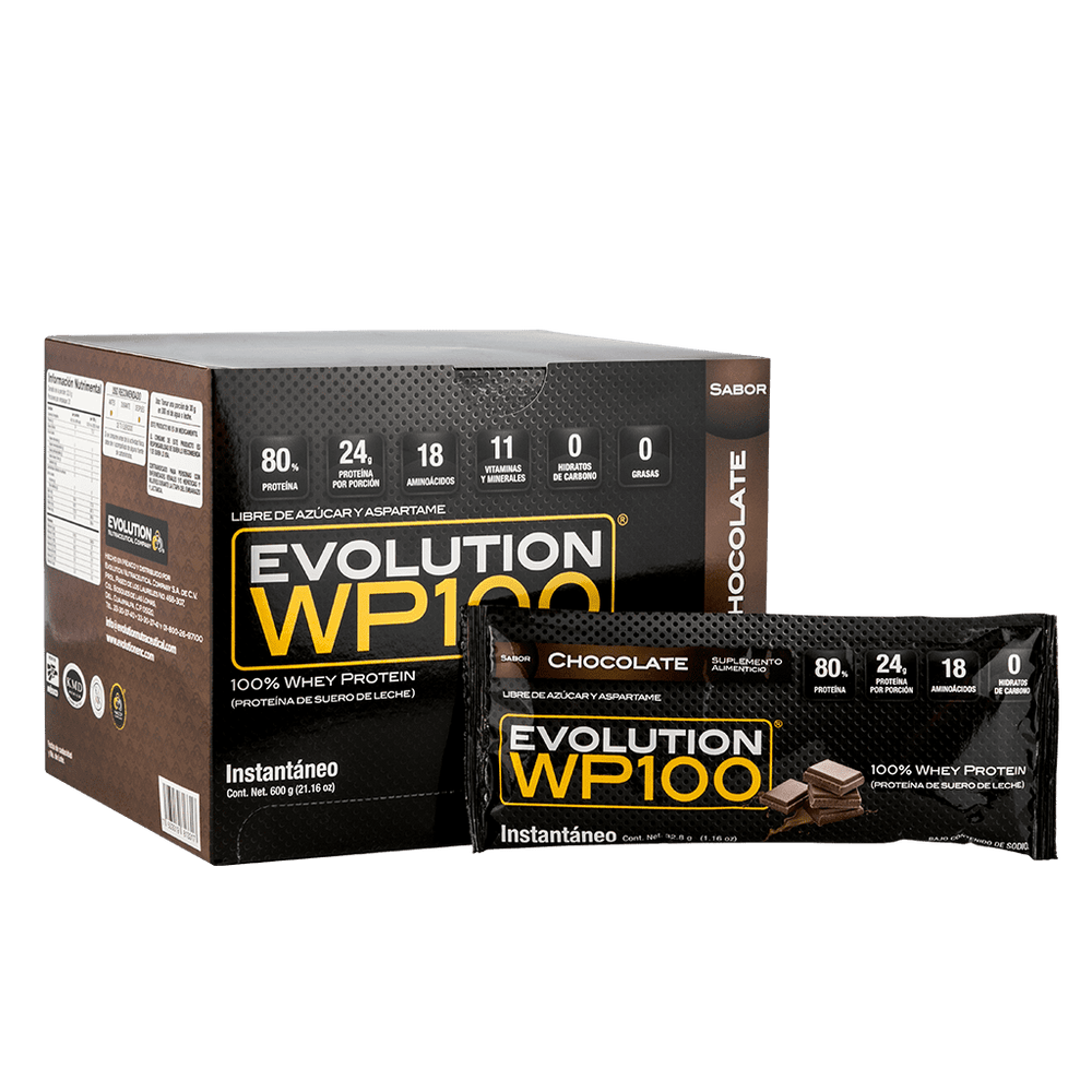 
                  
                    WP100 proteína de suero de leche Caja 20 sobres Evolution
                  
                