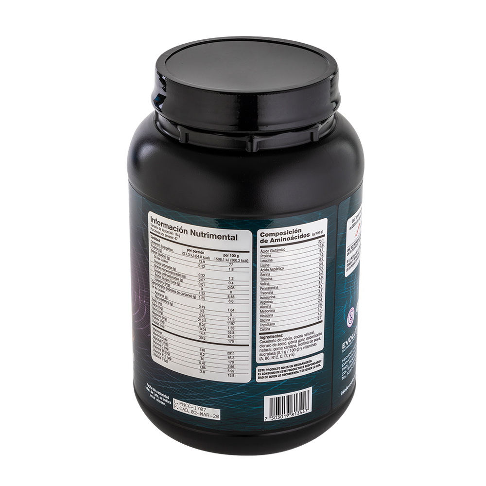 Pro-Night proteína de caseinato de calcio sabor Chocolate Bote 850 gramos Evolution