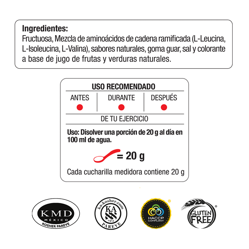 BCAA's Aminoácidos 500 gramos