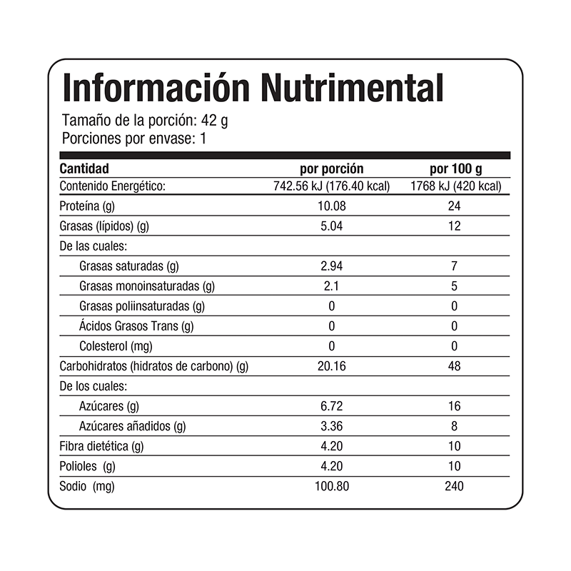 Barra de proteína vegetal 42 gramos