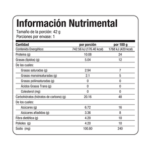 Barra de proteína vegetal 42 gramos